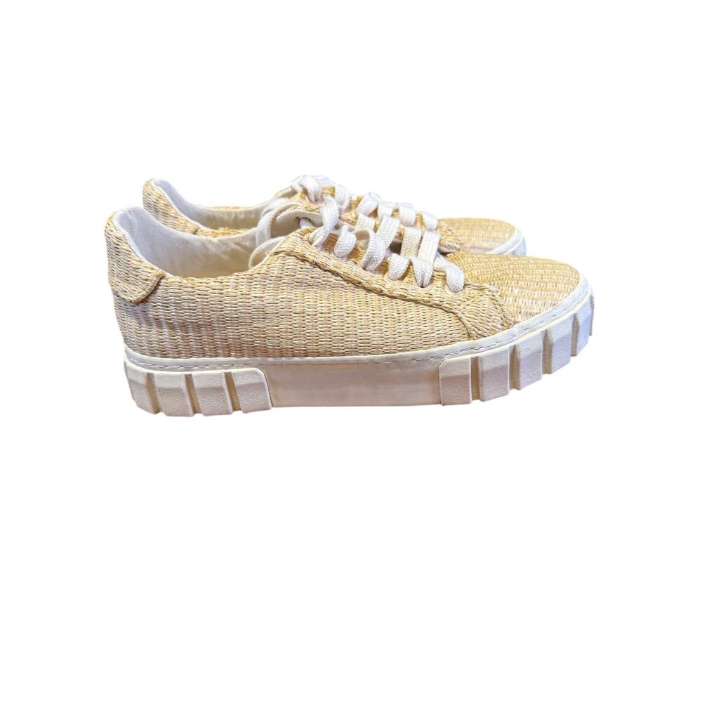 Farm Rio Woven Raffia/Straw Look Sneakers Size 38 = 7.5/8
